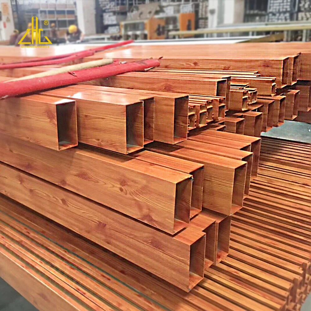 Natural Wood Grain Aluminium Square Tube01